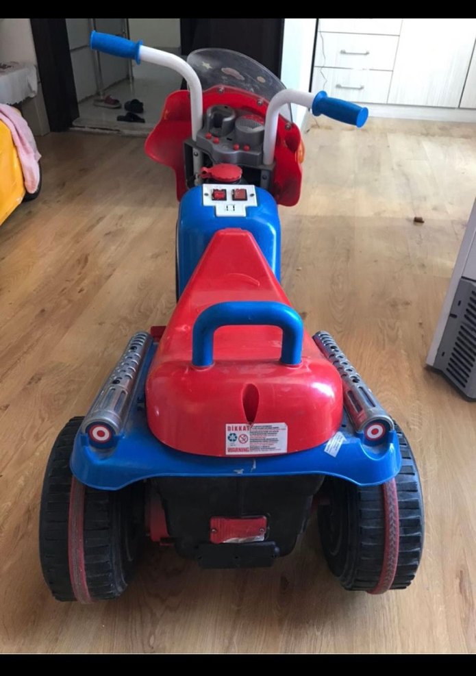 Renkli Mavi Elektrikli Çocuk Motorsikleti - Görsel 3