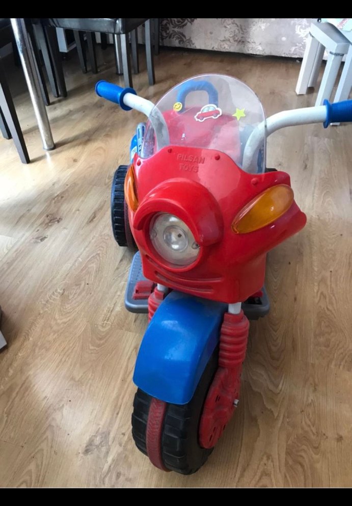 Renkli Mavi Elektrikli Çocuk Motorsikleti - Görsel 4