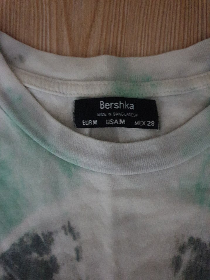 Turkuaz Batik Desenli Salaş Kadın Tişört - Görsel 3