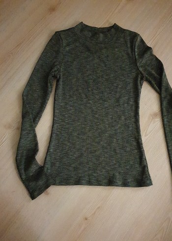 Gri Kadın Boğazlı İnce Triko Kazak - Görsel 2