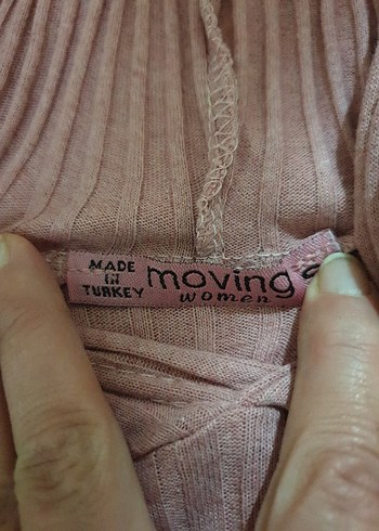 Pembe Kapüşonlu Triko Kadın Kazak - Görsel 4