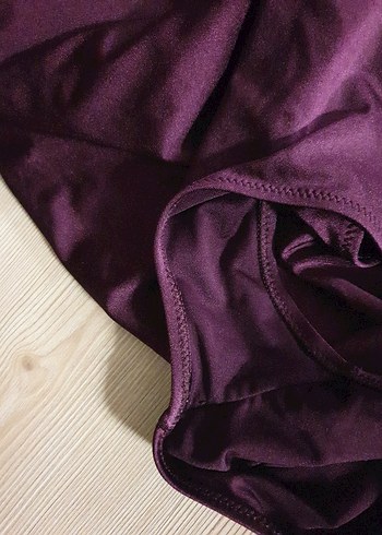 Mor Kadın Düz Midi Mayo - Görsel 4