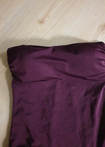 Mor Kadın Düz Midi Mayo - Görsel 3