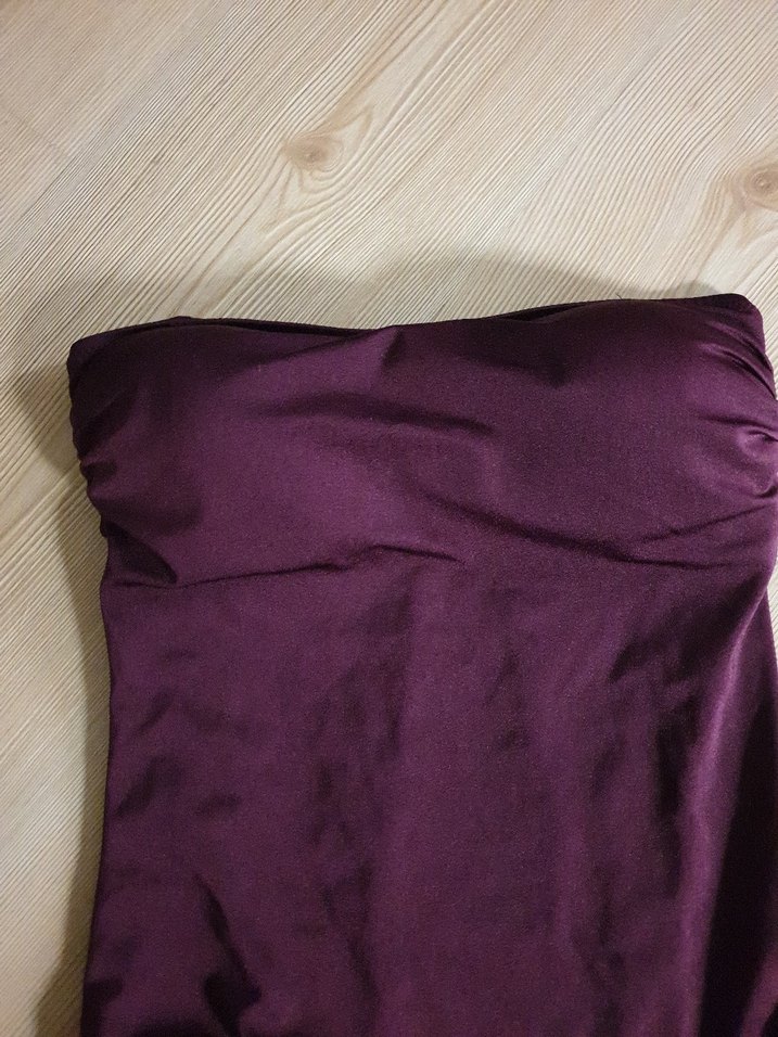 Mor Kadın Düz Midi Mayo - Görsel 3