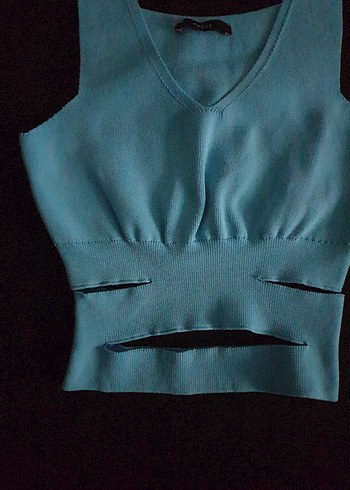 Mavi V Yaka Kemerli Mini Atlet - Görsel 2