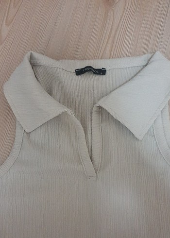 Kolsuz Bej Keten Mini Yaka Detaylı Kadın Yelek - Görsel 4