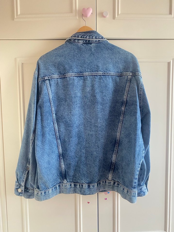 Oversize Denim Ceket Mavi - Görsel 2