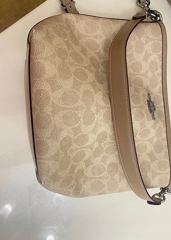 Bej Deri Coach Kadın Çanta - Görsel 4