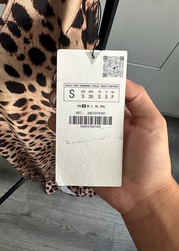 Zara Leopar desenli uzun askılı elbise