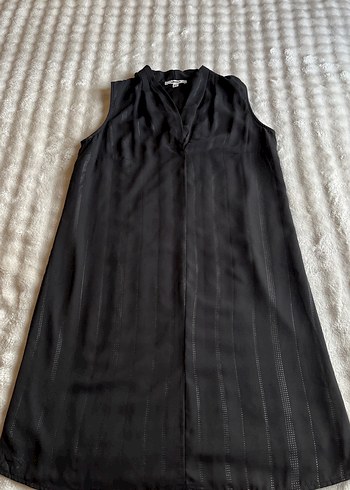 Siyah V Yaka Kolsuz Elbise - Görsel 3