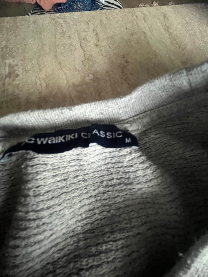 Gri Uzun Kollu Baskılı Kadın Sweatshirt - Görsel 3