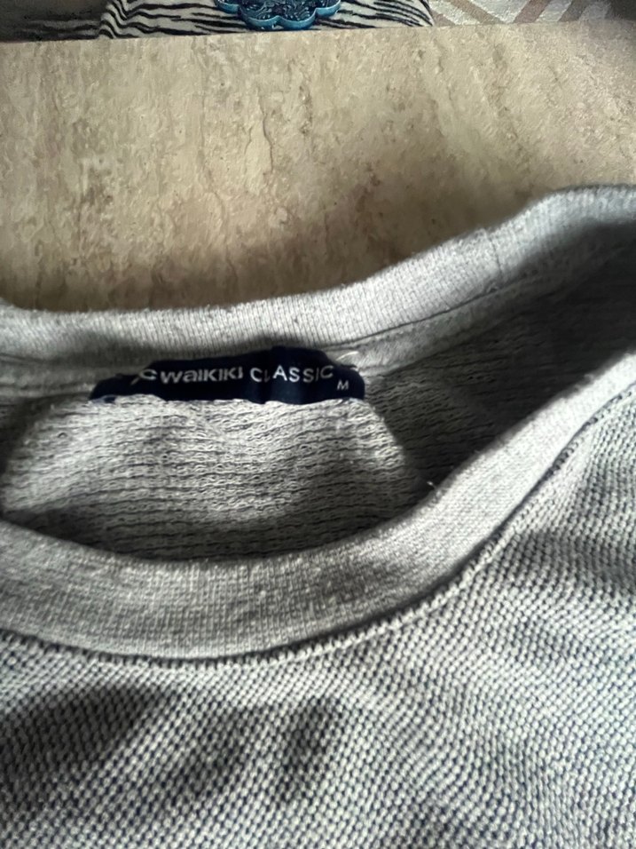 Gri Uzun Kollu Baskılı Kadın Sweatshirt - Görsel 2