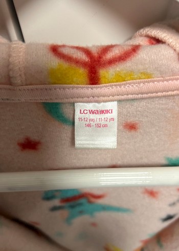 Kız Çocuk Kapüşonlu Pembe Desenli Sabahlık - Görsel 3