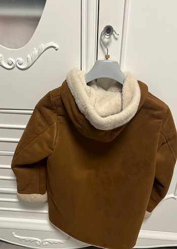 Kürklü Kahverengi Kıx Çocuk Süet Kaban - Görsel 2