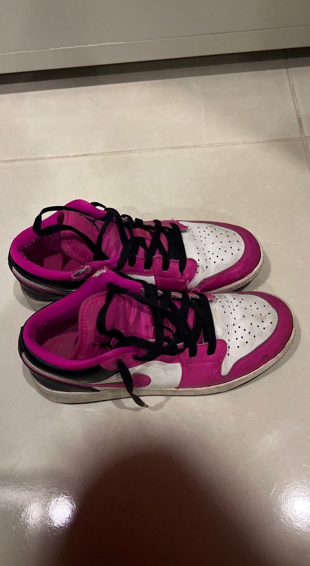 Pembe Kadın Spor Ayakkabı Siyah Bağcıklı - Görsel 2