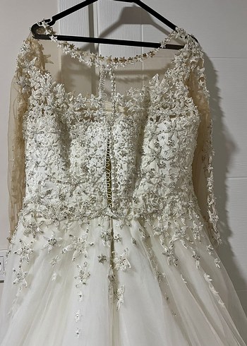 Uzun Kollu Prenses Gelinlik - Görsel 9