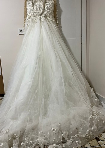 Uzun Kollu Prenses Gelinlik - Görsel 4