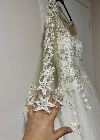 Uzun Kollu Prenses Gelinlik - Görsel 5