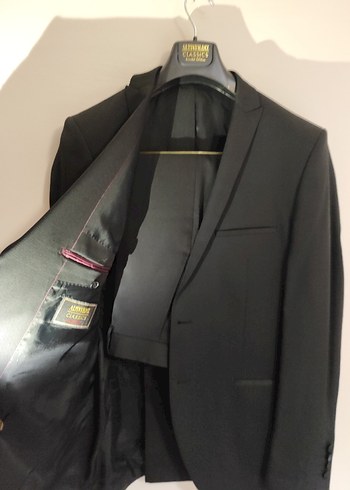 Düğmeli Siyah Erkek Takım Elbise Ceketi - Görsel 3