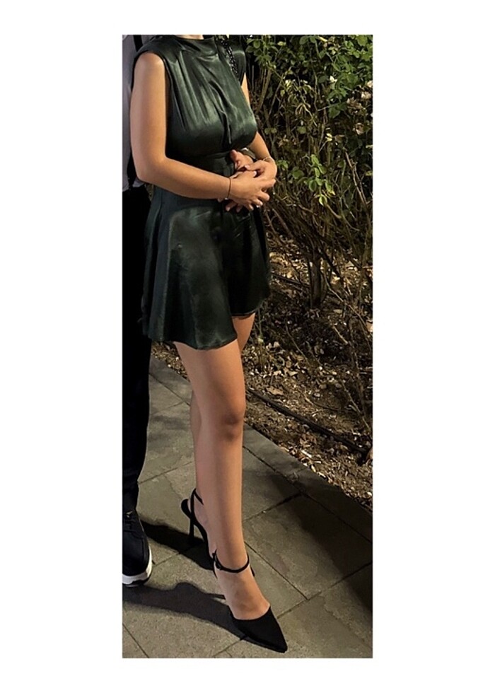 BSL fashion mini saten elbise - Görsel 3