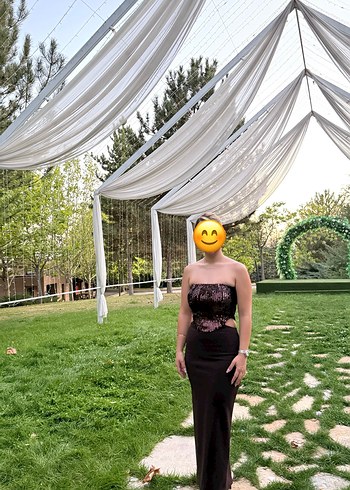 Zara straplez pullu payetli midi abiye elbise - Görsel 3