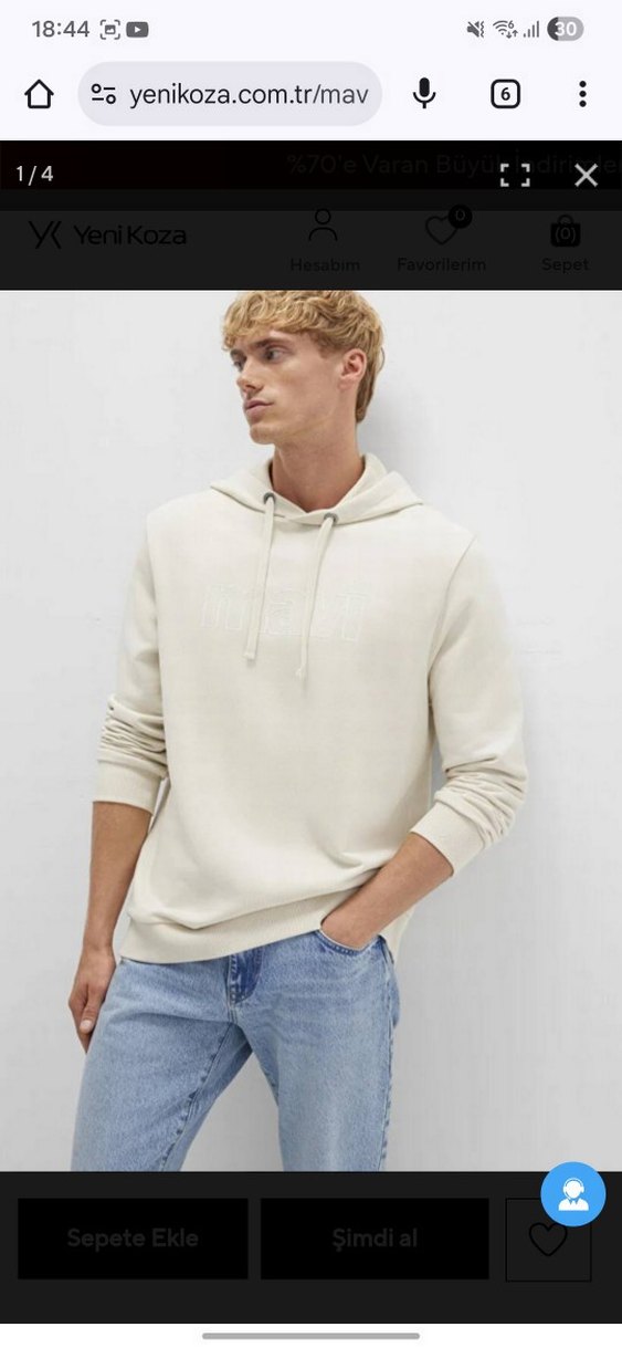 Mavi Sweatshırt unısex giyim - Görsel 5