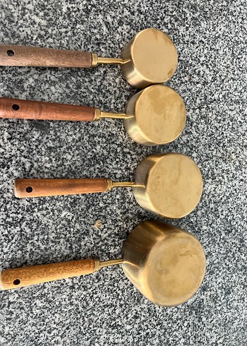 Altın renkli ahşap saplı ölçü kaşık seti - Görsel 4