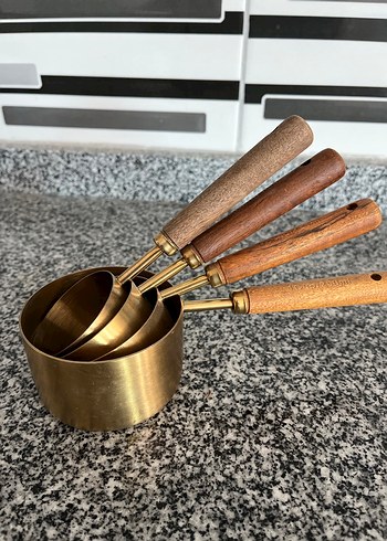 Altın renkli ahşap saplı ölçü kaşık seti - Görsel 2