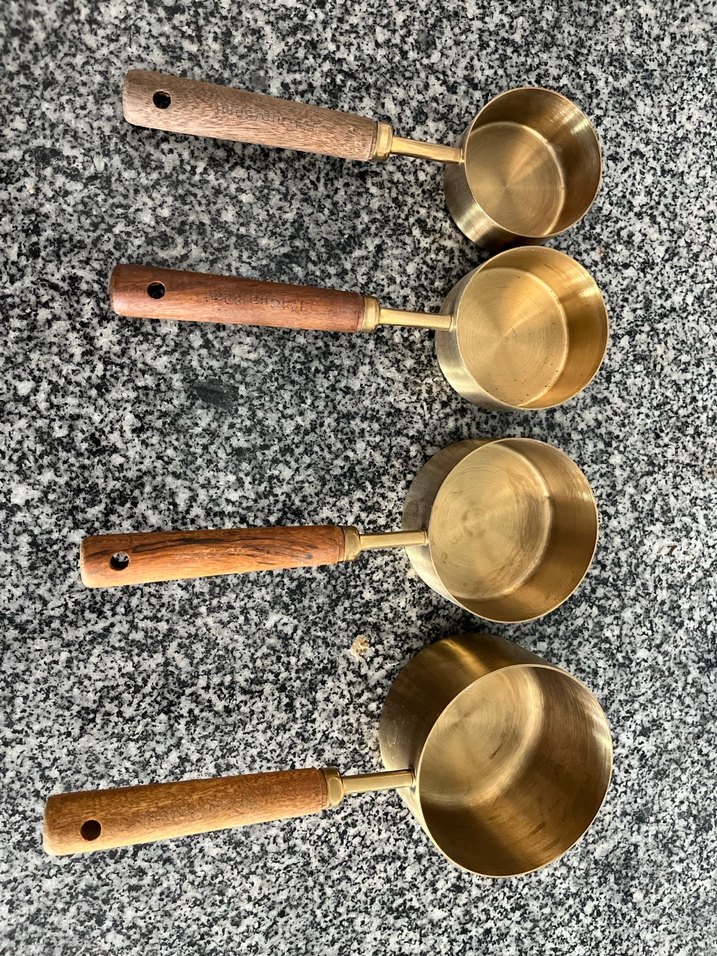 Altın renkli ahşap saplı ölçü kaşık seti - Görsel 5