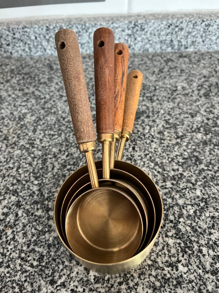 Altın renkli ahşap saplı ölçü kaşık seti - Görsel 3