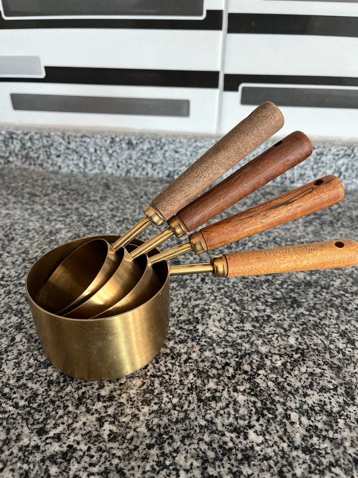 Altın renkli ahşap saplı ölçü kaşık seti - Görsel 2