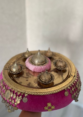 Pembe Parlak Süslemeli Sepet kına sepeti - Görsel 5