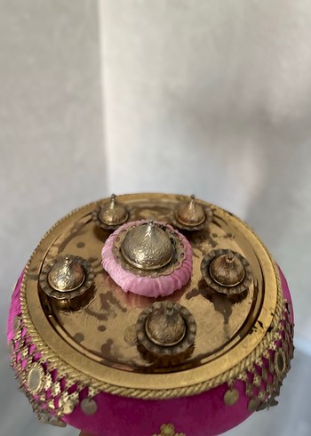 Pembe Parlak Süslemeli Sepet kına sepeti - Görsel 4