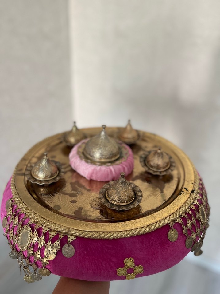 Pembe Parlak Süslemeli Sepet kına sepeti - Görsel 5