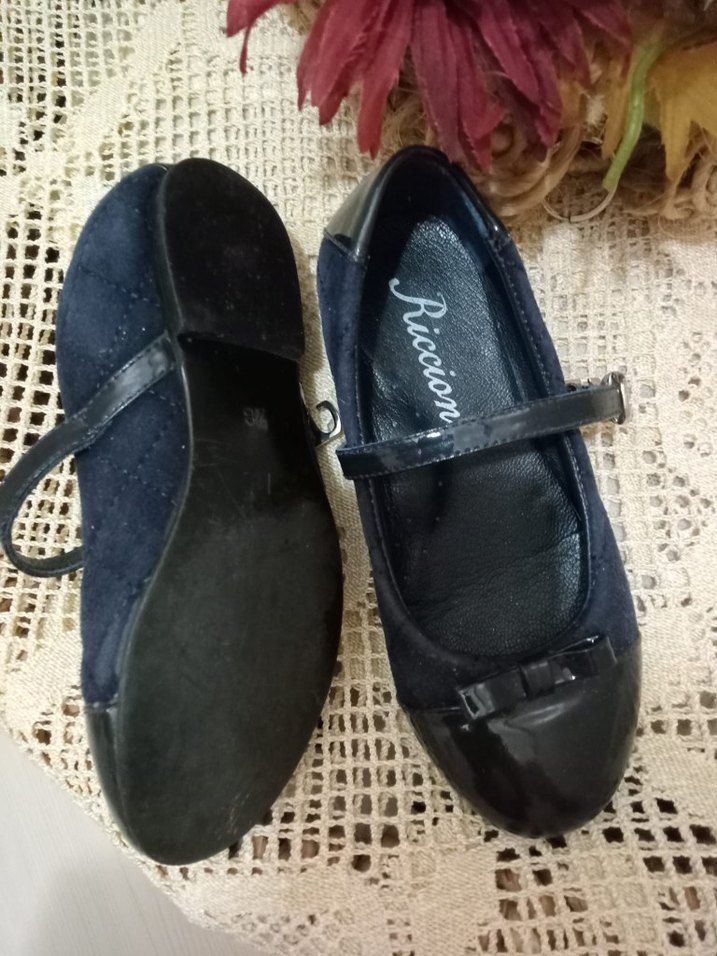 Koyu Mavi Tokalı Kız Çocuk Babet Ayakkabı - Görsel 2