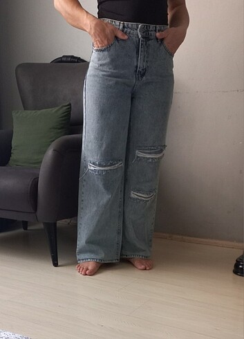28 Beden Bayan kot plazzo pantalon