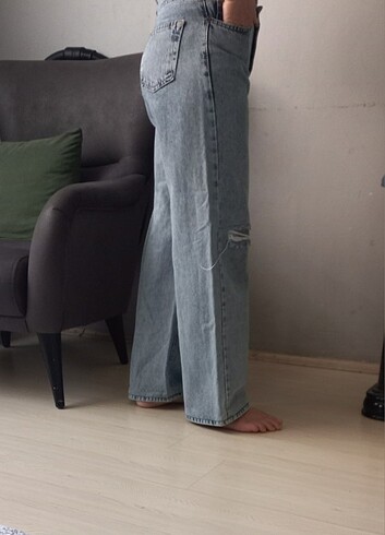 28 Beden mavi Renk Bayan kot plazzo pantalon