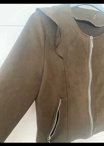 Kadife crop ceket - Görsel 2