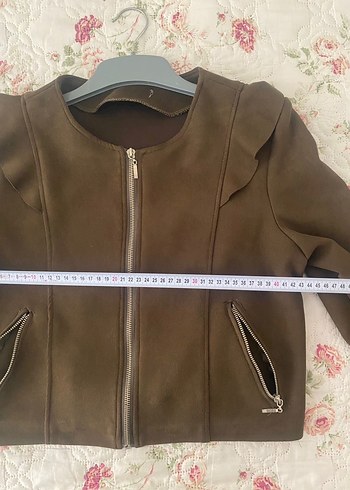 Kadife crop ceket - Görsel 7