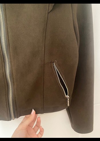 Kadife crop ceket - Görsel 4