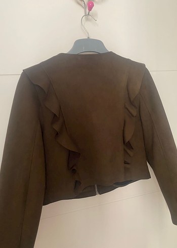 Kadife crop ceket - Görsel 5