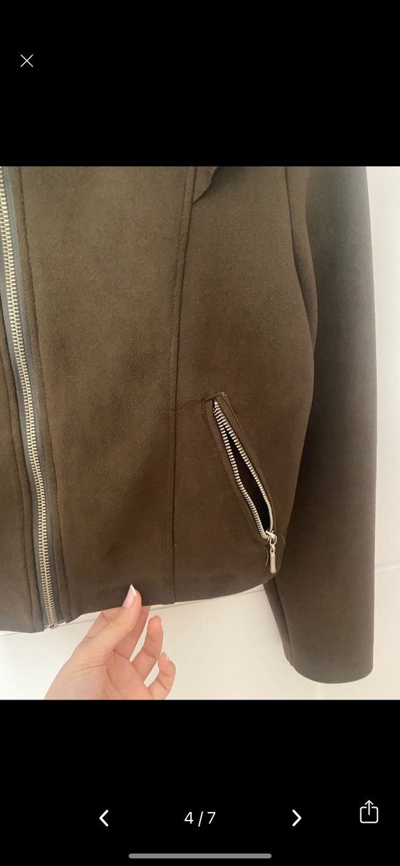 Kadife crop ceket - Görsel 4