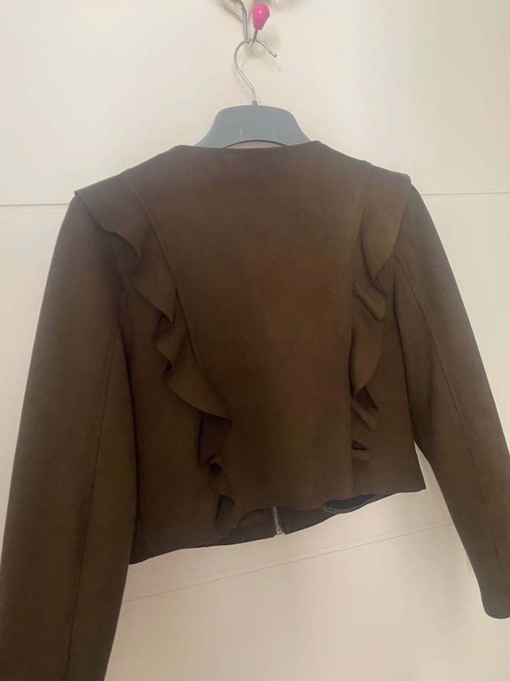 Kadife crop ceket - Görsel 5