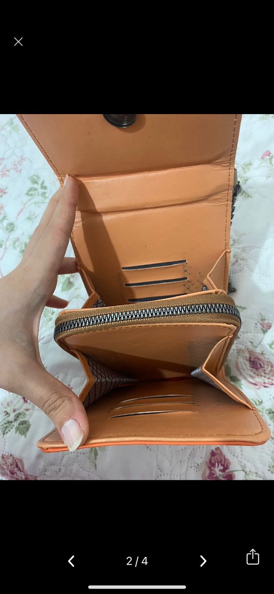 Turuncu Zincir Detaylı Deri Kadın Çapraz Çanta - Görsel 4