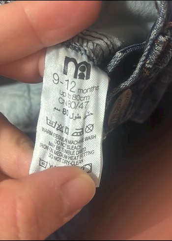 9-12 Ay Beden mavi Renk Düğmeli Kot şort