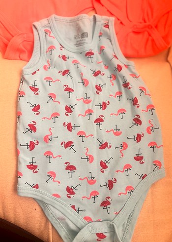 Renkli Desenli Kolsuz ve yarım kolluBebek Body Seti - Görsel 3