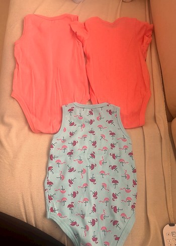 Renkli Desenli Kolsuz ve yarım kolluBebek Body Seti - Görsel 2