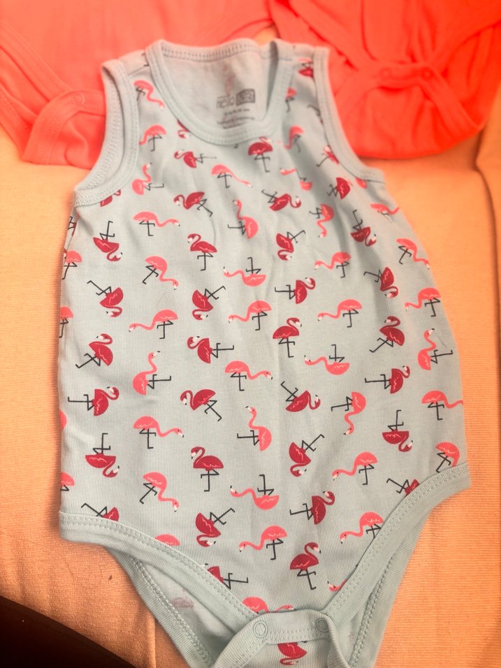 Renkli Desenli Kolsuz ve yarım kolluBebek Body Seti - Görsel 3