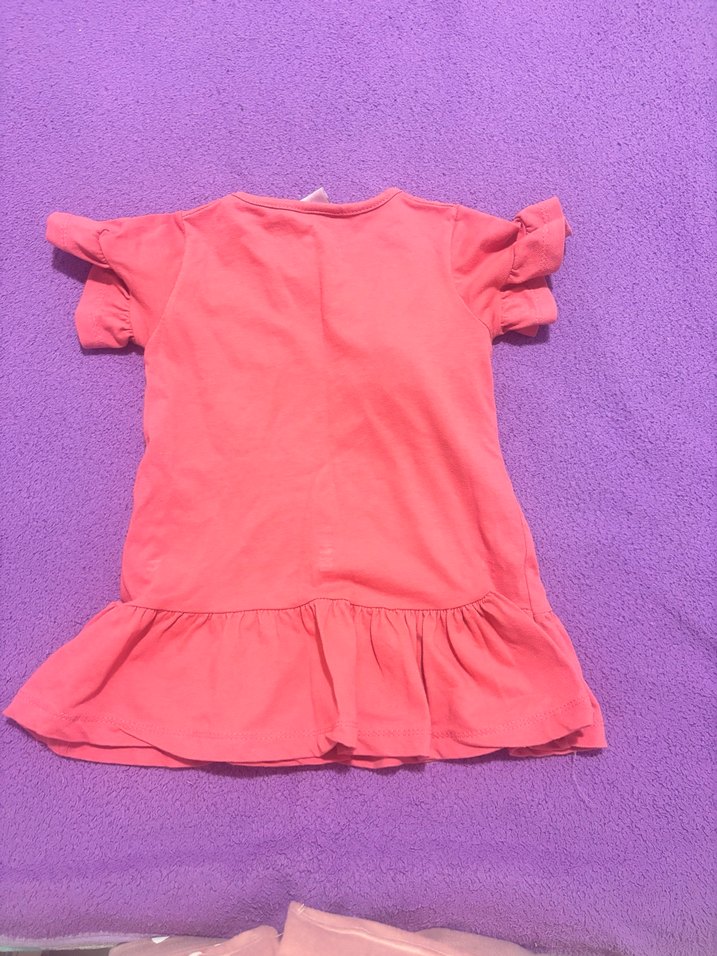 Pembe Kız Çocuk Fırfırlı Elbise - Görsel 3