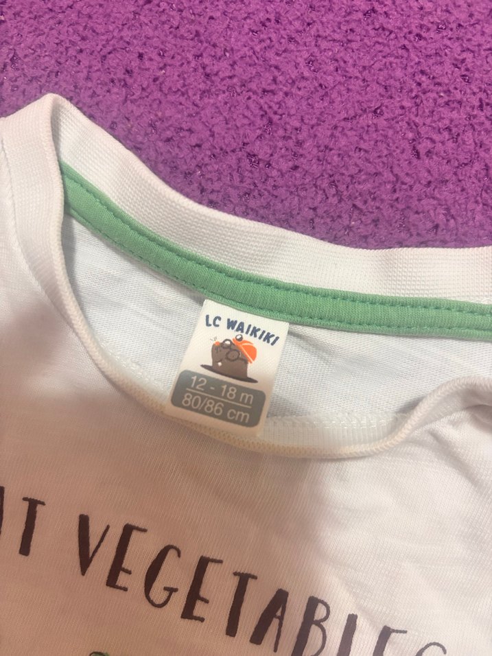 Çocuk Beyaz Baskılı Uzun Kollu Tişört - Görsel 2